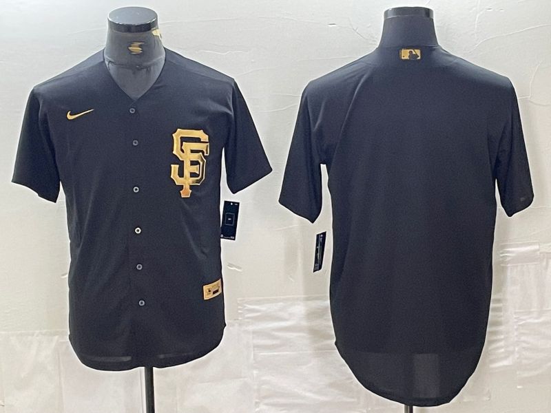 Men San Francisco Giants Blank Black gold 4 th generation Nike 2024 MLB Jersey style 1